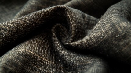 Sticker - Dark linen fabric, showcasing its rich texture and deep color