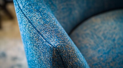 Canvas Print - Close-up of Blue Fabric Armchair Detail