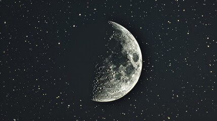 Poster - Crescent moon and stars illuminating the night sky