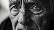 © john - black and white photo of a person with wrinkles and eyes