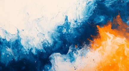 Wall Mural - an energetic and vibrant blend of delightful blue and orange hues, creating dynamic and captivating 