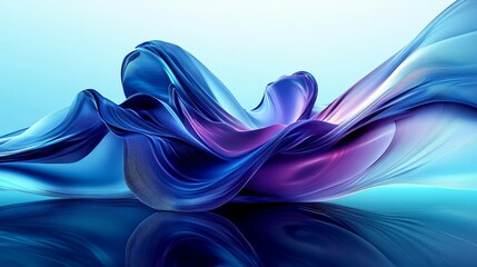 Abstract Blue and Purple Wavy Lines, 3D Rendering, Digital Art, Abstract Background, Digital Art, Abstract, Design