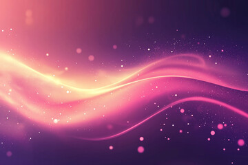 Wall Mural - Abstract pink and purple flowing lines with bokeh effects on a dark background, creating a sense of movement and mystery. Ample copy space is provided.