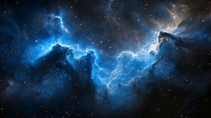 Captivating Cosmic Chaos Vibrant Nebula Illuminating the Starry Night Sky