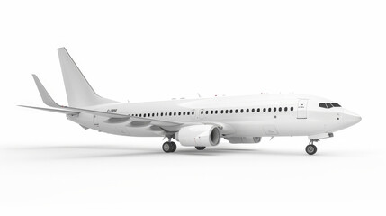 Wall Mural - white commercial airplane isolated on white