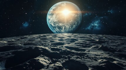 Wall Mural - Earthrise from the Moon