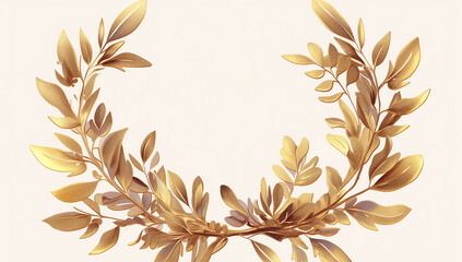 Gold laurels on a white background, clip art for graphic design, vector illustration