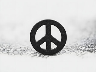 Sticker - peace symbol, black and white simple logo