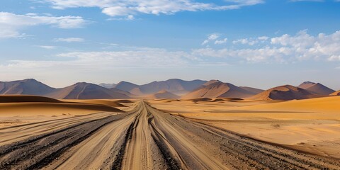 Sticker - Desert Road in Namibia with Blue Sky