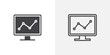 © Ghori - SEO Monitoring vector icon set black filled and outlined style.