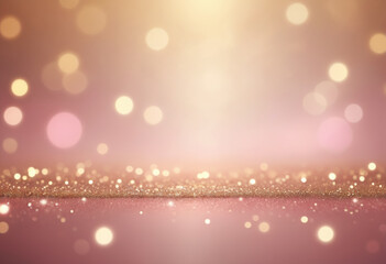 Aufkleber - Shiny background with pink and gold radiant bokeh, soft glow
