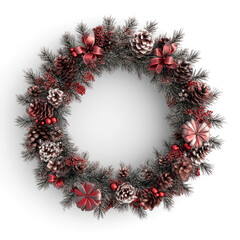 christmas wreath isolated on white background