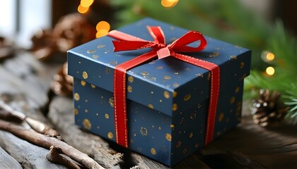 the two exquisite gift boxes have ribbons and decorations on them, full of festive atmosphere.