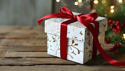 The two exquisite gift boxes have ribbons and decorations on them, full of festive atmosphere.