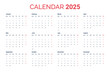 © Rizq - Calendar for 2025, week starts Monday Corporate Design Template vector.
