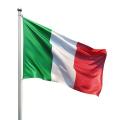 Wall Mural - Italian flag waving on a white background showcasing national colors. Generative AI