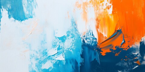 Wall Mural - this vibrant abstract painting beautifully captures the essence of ocean waves using bold blue and o