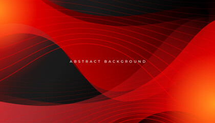 Wall Mural - Modern abstract red background with dynamic waves