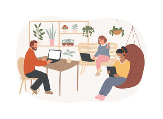 Wall Mural - natural office design isolated cartoon vector illustrations.