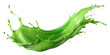 © Maestro - Intense green splash wave in fluid motion, PNG isolated transparent