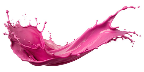 Wall Mural - pink liquid splash with dynamic motion, png isolated transparent