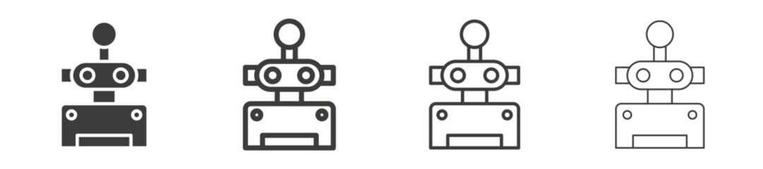 Poster - Robot vector icon set black filled and outlined style.