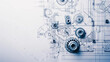 © Mirjana - Detailed engineering blueprint with gears and components on a clean workspace background
