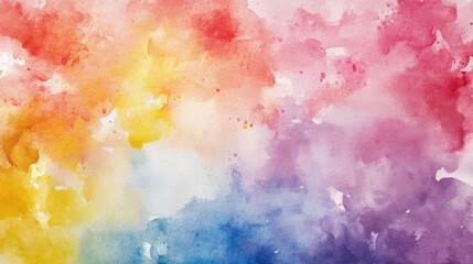 Poster - Vibrant watercolor abstract with warm and cool tones blending seamlessly.