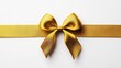 © NovaVision - Golden Ribbon Bow on White Background
