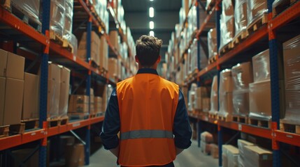 The warehouse worker in uniform