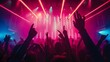 © Ivan - concert with neon lights and people very crazy with emotion with great atmosphere