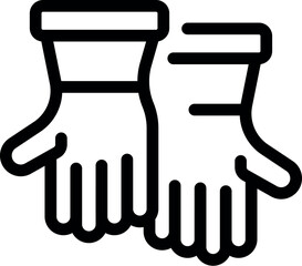 Poster - Line icon of two protective gloves, emphasizing safety in industrial environments