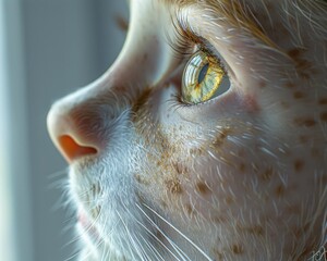 Canvas Print - Close-up of a cat's eye. AI.