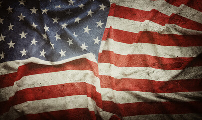 Canvas Print - Grunge American flag