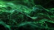 © umut hasanoglu - Abstract digital landscape with glowing green lines and particles forming a dynamic wave pattern.
