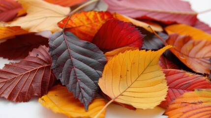 Poster - Colorful Autumn Leaves Spread Across the Ground in a Natural Landscape