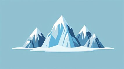 simple flat of ice mountain at norh illustration