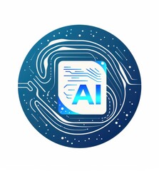 Wall Mural - abstract representation of ai technology within a futuristic digital sphere.