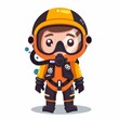 © Melon - Chibi diver, occupation character, flat design illustration, aquatic, isolated on white background