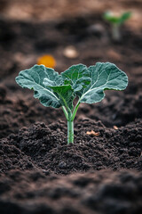 Wall Mural - young plant in soil