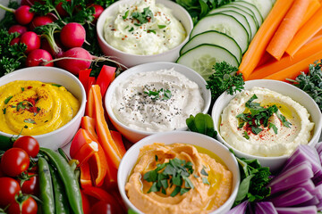 Delicious and Colorful Dip Platter