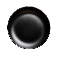 Black empty plate top view.