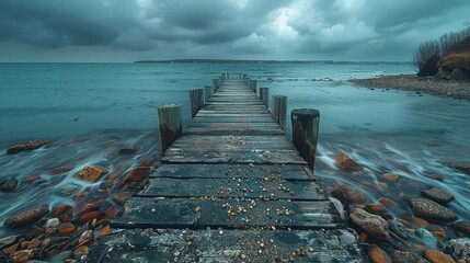 rocky shore in New England with waves crashing against weathered stones. The scene captures the raw, natural beauty of the region's coastline