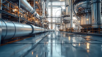 Fototapete - A predictive maintenance in industrial settings. contributing to overall efficiency and productivity. Generative AI.