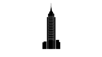 Wall Mural - Skyscraper with a tiered design, each level progressively smaller, leading to a pointed top, vector illustration art