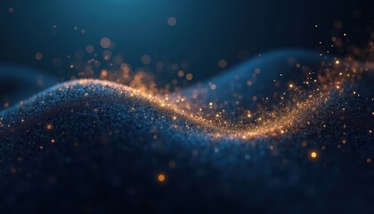 Wall Mural - abstract digital wave with glowing particles creating a futuristic and dynamic visual effect.