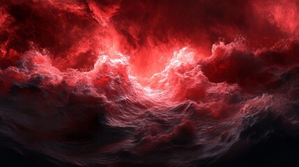 Wall Mural - Violent turbulence with deep red and black tones, embodying chaotic motion and intense energy