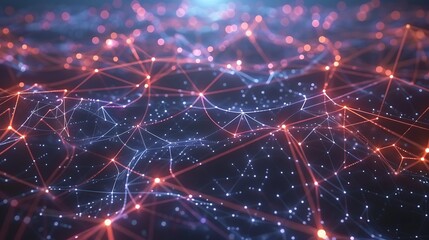 Futuristic AI network visualized as a glowing web of digital connections.