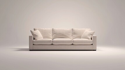 Wall Mural - Beige Sofa with Pillows in a Minimalist Setting