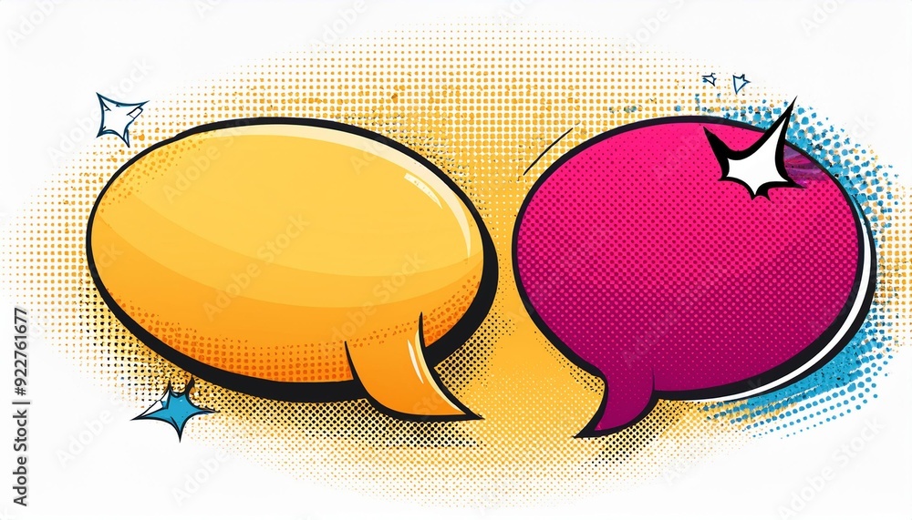 Comic blank text speech bubbles in pop art style vector illustration ...